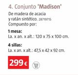 Oferta de SET BAR MADISON     ACACIA MESA+4 SILLAS por 299€ en BAUHAUS
