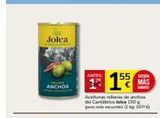 Oferta de Jolca  Acas  ANCHOA  ANTES  1556  Aceitunas rellenas de anchoa del Cantábrico Jola 150 g ennetecu (1kg109  MÁS SABATO  en Supermercados Charter