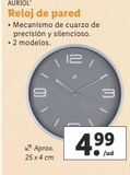 Oferta de Reloj de pared Auriol por 4,99€ en Lidl