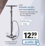 Oferta de Inflador de pie Crivit por 12,99€ en Lidl