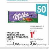 Oferta de Chocolate con leche Milka en Supercor Exprés