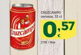 Oferta de Cerveza CRUZCAMPO por 0,57€ en HiperDino