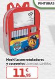 Oferta de Mochila con rotuladores y accesorios paw patrol por 11,95€ en Alcampo