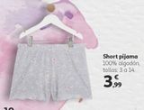 Oferta de Short pijama inextenso por 3,99€ en Alcampo