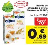 Oferta de Bebida de almendra o avena Sin azúcar ALPRO por 2,29€ en Carrefour