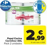 Oferta de Papel Cocina Carrefour XXL  por 2,99€ en Carrefour