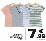 Oferta de Camiseta rayas mujer TEX  por 7,99€ en Carrefour
