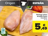 Oferta de Pechuga entera de pollo fresco Carrefour por 5,49€ en Carrefour
