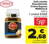 Oferta de Café soluble Descafeinado Créme Express MARCILLA por 8,95€ en Carrefour