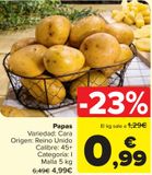 Oferta de Patata lavada Carrefour por 4,95€ en Carrefour