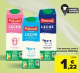 Oferta de Leche entera, semi o desnatada PASCUAL por 1,22€ en Carrefour