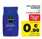 Oferta de Arroz Basmati SUNDARI por 3,29€ en Carrefour