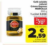 Oferta de Café soluble Natural Créme Express MARCILLA  por 8,65€ en Carrefour