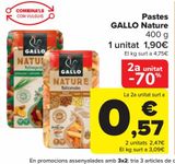Oferta de Pastas GALLO Nature por 1,9€ en Carrefour