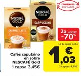 Oferta de Cafés Cappuccino en sobre  NESCAFE Gold por 3,45€ en Carrefour