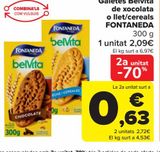 Oferta de Galletas Belvita chocolate o leche /cereales FONTANEDA por 2,09€ en Carrefour