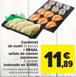 Oferta de Combinado de sushi + REGALO bandeja de Gyozas (Valorado en 3,95) por 11,89€ en Carrefour