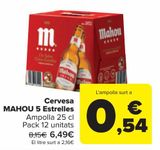 Oferta de Cerveza MAHOU 5 Estrellas  por 6,49€ en Carrefour