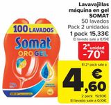Oferta de Lavavajillas máquina en gel SOMAT  por 15,33€ en Carrefour