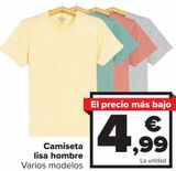 Oferta de Camiseta lisa hombre  por 4,99€ en Carrefour