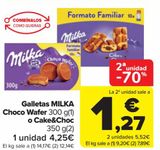 Oferta de Galletas MILKA Choco Wafer o Cake&Choc  por 4,25€ en Carrefour