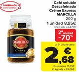 Oferta de Café soluble Descafeinado Créme Express MARCILLA por 8,95€ en Carrefour