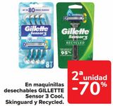 Oferta de En maquinillas desechables GILLETTE Sensor 3 Cool, Skinguard y Recycled  en Carrefour