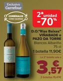 Oferta de D.O. ''Rias Baixas'' VIÑABADE o PAZO DA TORRE Blancos Albariño por 11,9€ en Carrefour