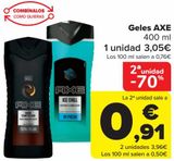 Oferta de Geles AXE  por 3,05€ en Carrefour