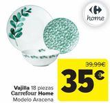 Oferta de Vajilla 18 piezas Carrefour Home Modelo Arena  por 35€ en Carrefour