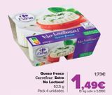 Oferta de Queso fresco Carrefour Extra No lactosa! por 1,49€ en Carrefour