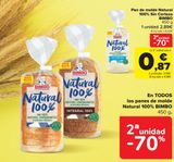 Oferta de Pan de molde natural 100% Sin Corteza BIMBO en Carrefour