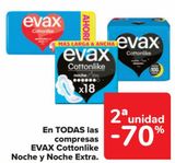 Oferta de En TODAS las compresas EVAX Cottonlike Noche y Noche Extra  en Carrefour