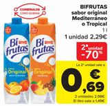 Oferta de BIFRUTAS Sabor original Mediterráneo o Tropical  por 2,29€ en Carrefour