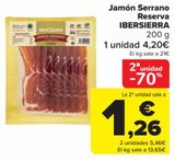 Oferta de Jamón Serrano Reserva IBERSIERRA por 4,2€ en Carrefour