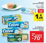 Oferta de En TODOS las conservas de atún CALVO  por 3,5€ en Carrefour