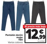 Oferta de Pantalón denim mujer TEX  por 12,99€ en Carrefour