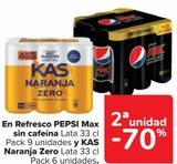 Oferta de En refrescos PEPSI Max sin cafeína y KAS Naranja Zero  en Carrefour