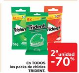 Oferta de En TODOS los packs de chicles TRIDENT en Carrefour