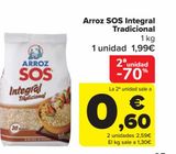Oferta de Arroz SOS Integral Tradicional por 1,99€ en Carrefour