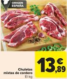 Oferta de Chuletas mixtas de cordero por 13,89€ en Carrefour