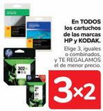 Oferta de En TODOS los cartuchos de las marcas HP y KODAK  en Carrefour