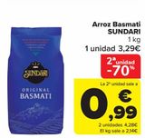 Oferta de Arroz Basmati SUNDARI por 3,29€ en Carrefour