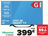 Oferta de Hisense TV 50A63H por 399€ en Carrefour