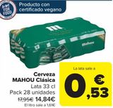 Oferta de Cerveza MAHOU Clásica  por 14,84€ en Carrefour