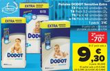 Oferta de Pañales DODOT Sensitive Extra T3, T4, T5 o T6  por 31€ en Carrefour