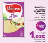 Oferta de Queso tierno en lonchas EL VENTERO Sin  Lactosa por 3,45€ en Carrefour