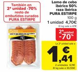 Oferta de Lomo de cebo ibérico 50% raza ibérica PURA ESTIRPE  por 4,7€ en Carrefour