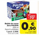 Oferta de Batido de cacao Zero PULEVA por 2,99€ en Carrefour