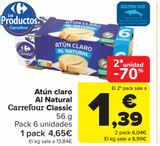 Oferta de Atún claro Al Natural Carrefour Classic por 4,65€ en Carrefour